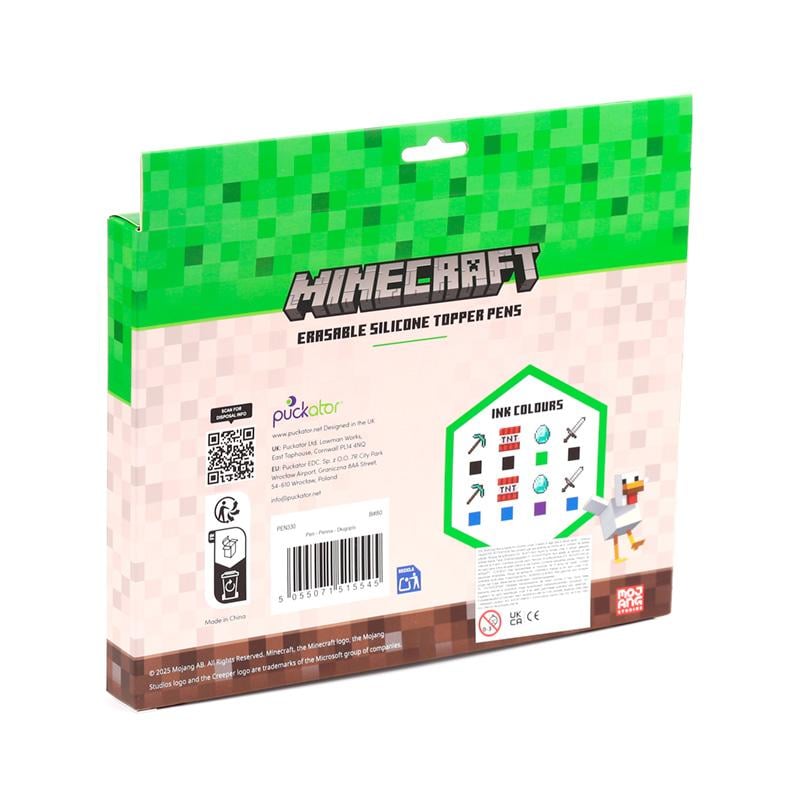MINECRAFT - Outils - Set de 8 Stylos à Gel Effaçable Head Topper