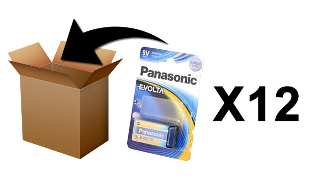 PANASONIC - Piles Alcaline Evolta 9V-6LR61 X 1 - Boite 12 pces