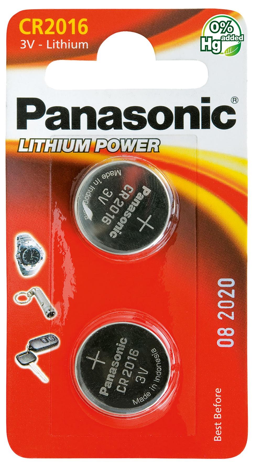 PANASONIC - Piles Lithium Coin - CR2016 X 2