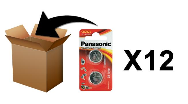 PANASONIC - Piles Lithium Coin - CR2025 X 2 - Boite de 12 Pack