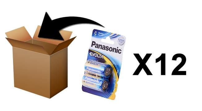 PANASONIC - Piles Alcaline Evolta C-LR14 X 2 - Bote de 12 Pack