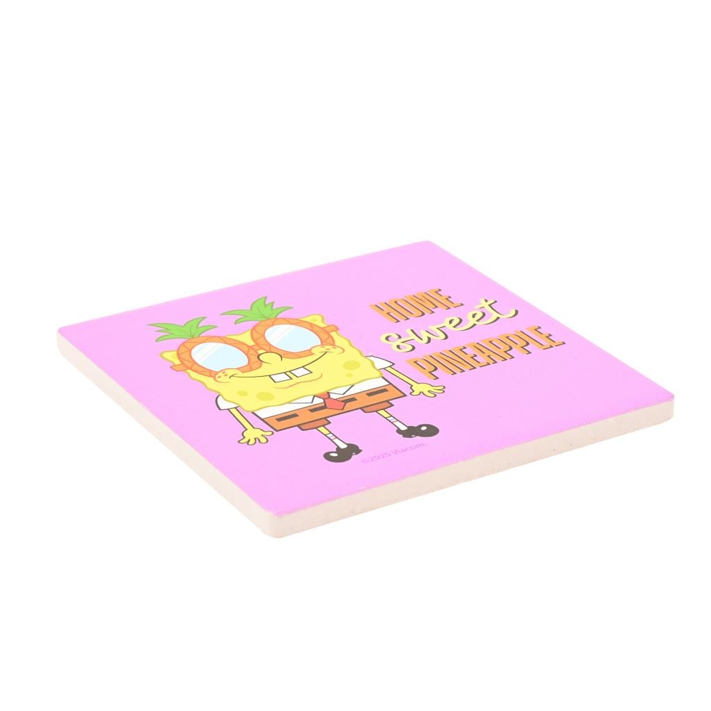 BOB L'EPONGE - Home Sweet Pineapple - Sous Verre Carré en Céramique