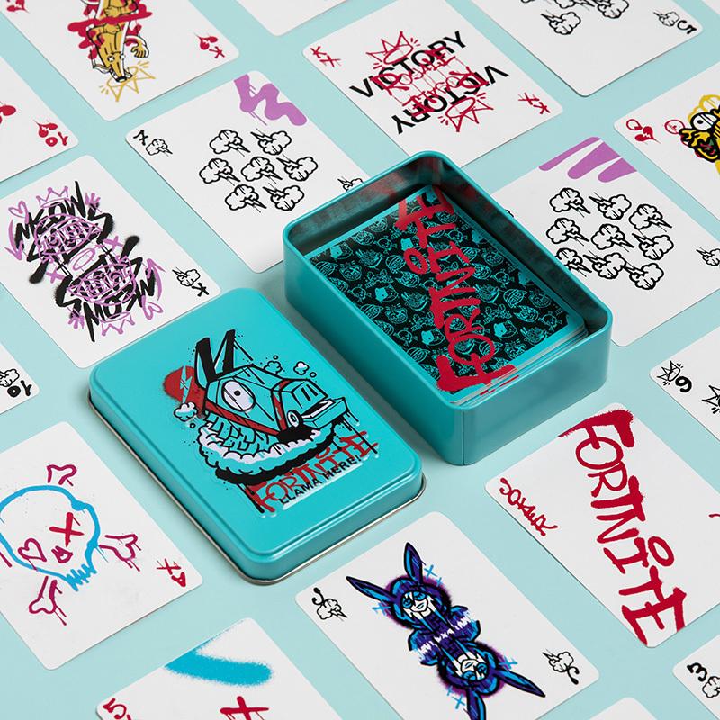 FORNITE - Llama here! - Jeu de Cartes dans une Boite en Métal