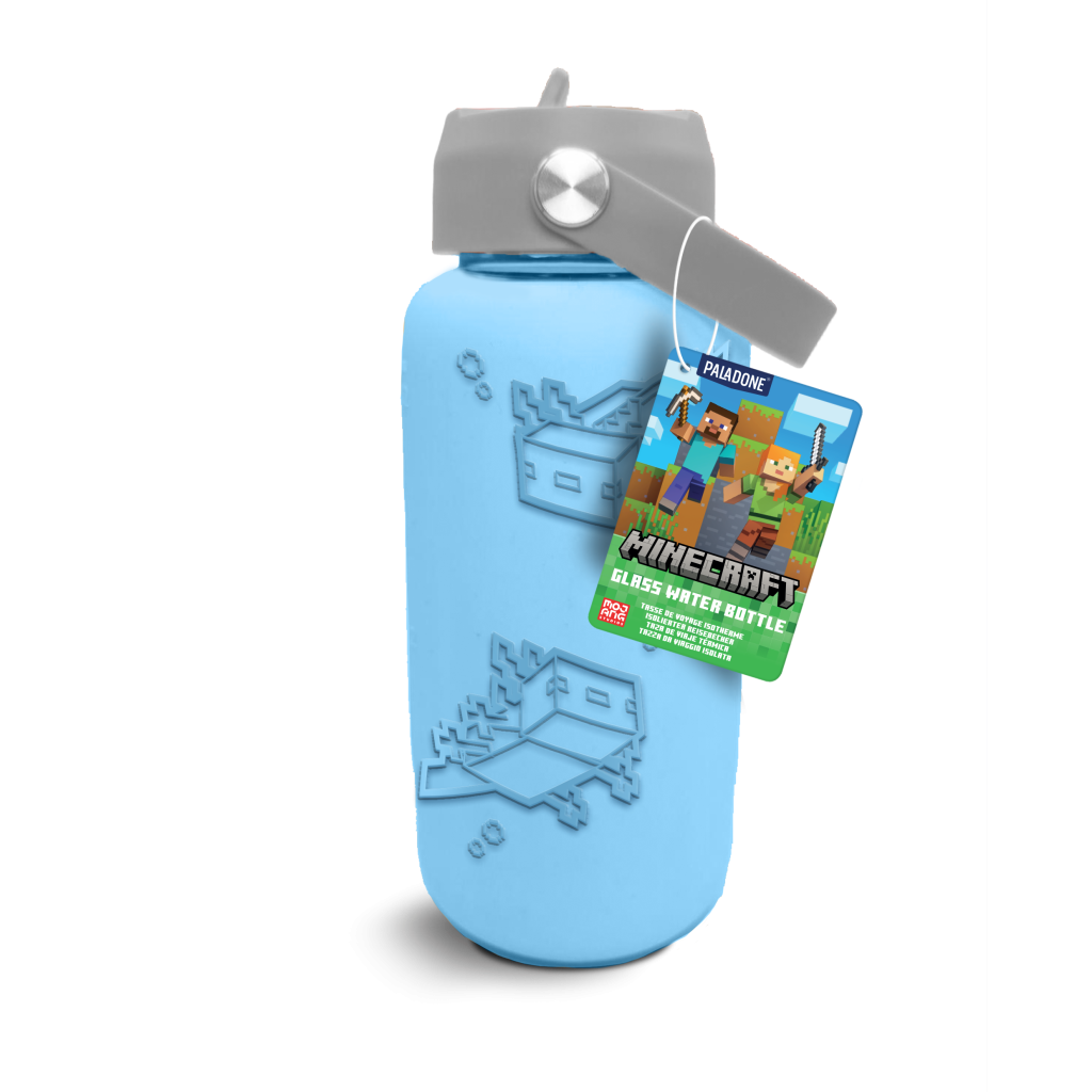 MINECRAFT - Bouteille d'eau en Verre avec Silicone 800ml