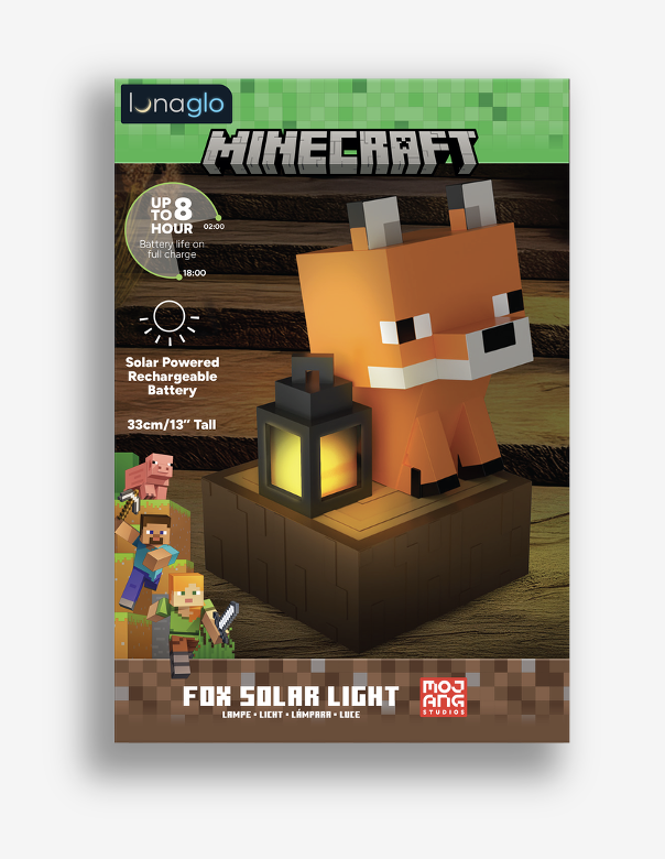 MINECRAFT - Renard - Lampe Solaire Extérieure 'LunaGlo' 33cm