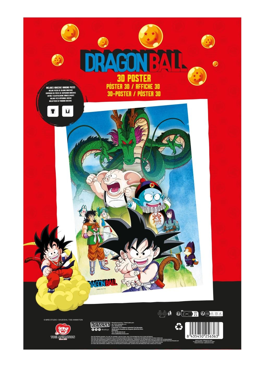 DRAGON BALL - Shenron & Héros - Poster 3D - 58x38cm