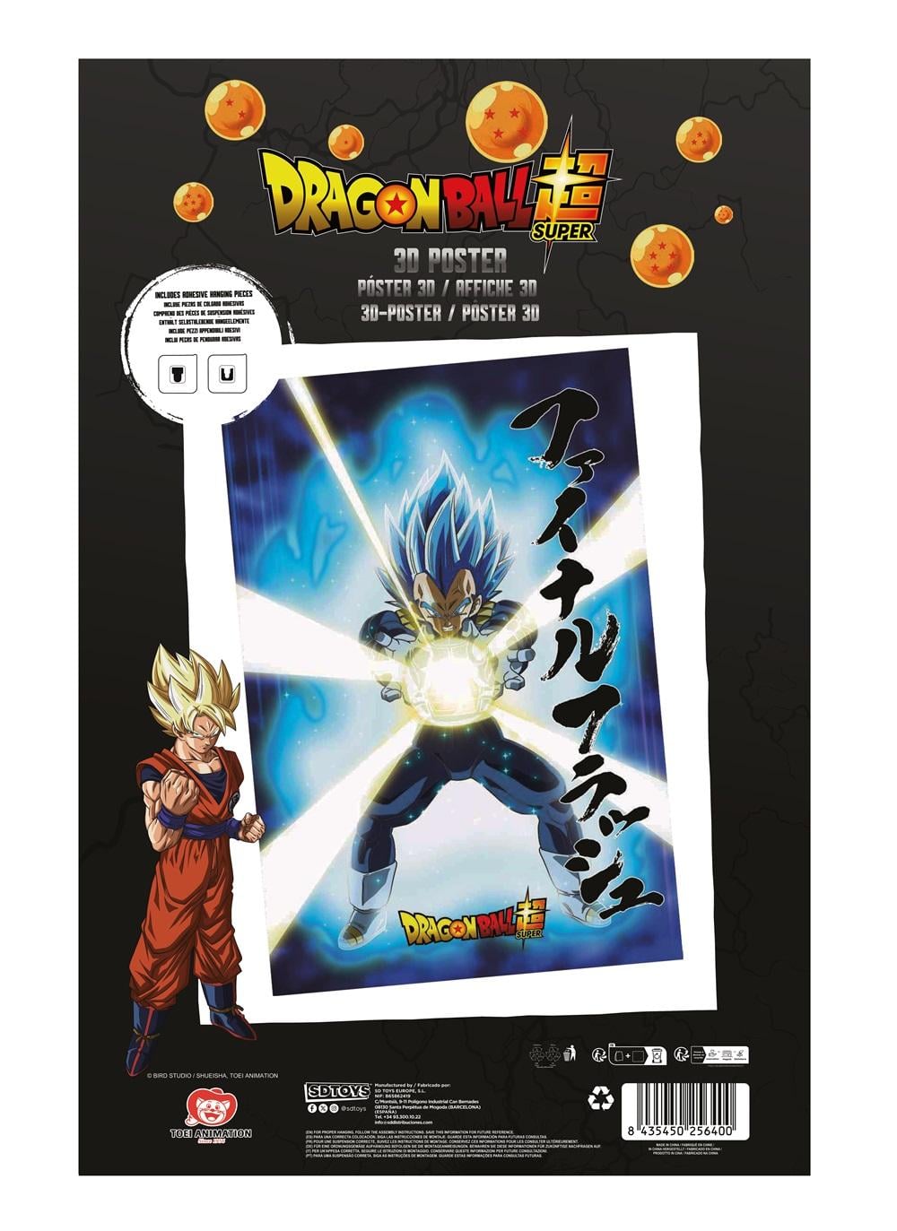 DRAGON BALL SUPER - Vegeta le Survivant - Poster 3D - 58x38cm