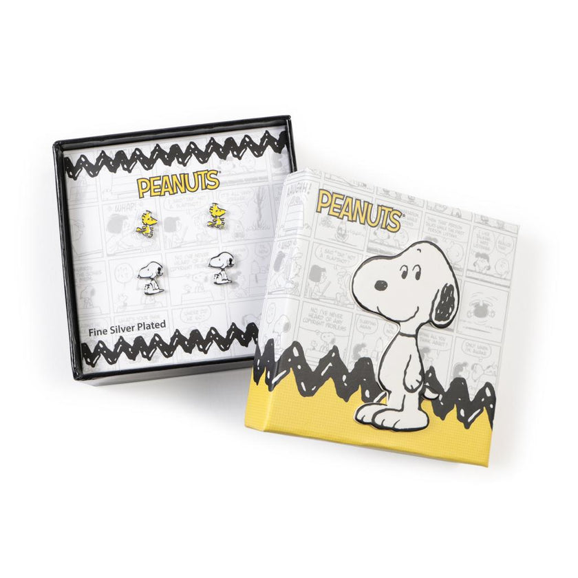 SNOOPY - 2 Paires de Clous d'Oreilles en Laiton