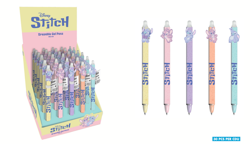 STITCH & ANGEL - Stylo à Gel Effaçable +Head Topper (Display de 30pcs)