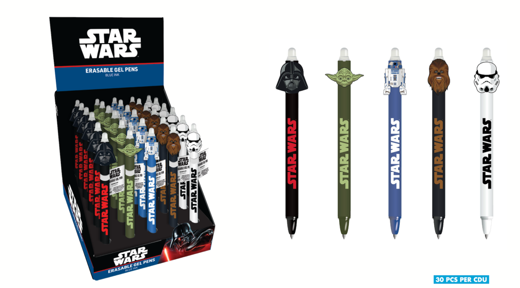 STAR WARS - Stylo à Gel Effaçable +Head Topper (Display de 30pcs)