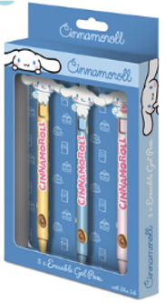 CINNAMOROLL - 3 Stylos à Gel Effaçable + Head Topper