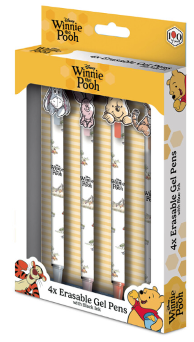 WINNIE L'OURSON - 4 Stylos à Gel Effaçable + Head Topper