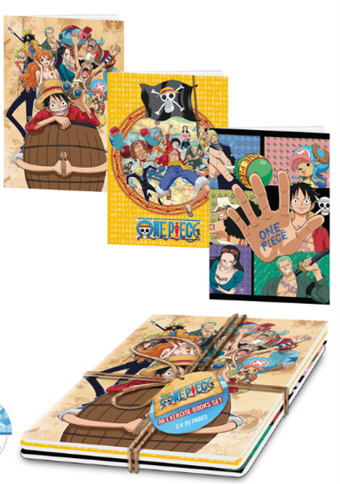 ONE PIECE - Set de 3 Livres d'Exercices