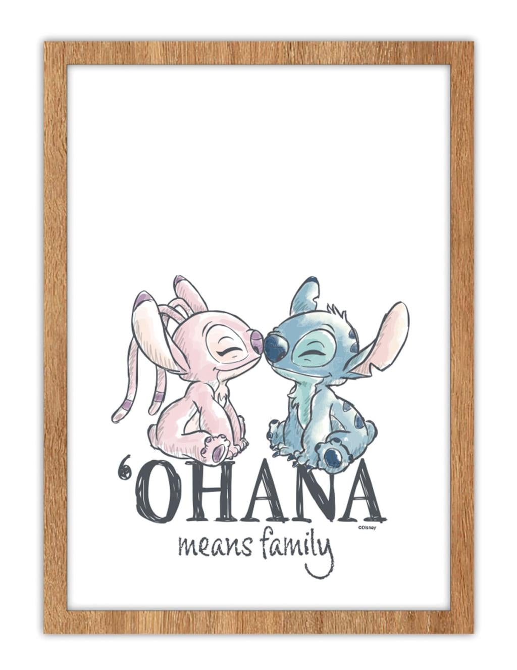 STITCH & ANGEL - Ohana means Family - Cadre Lumineux