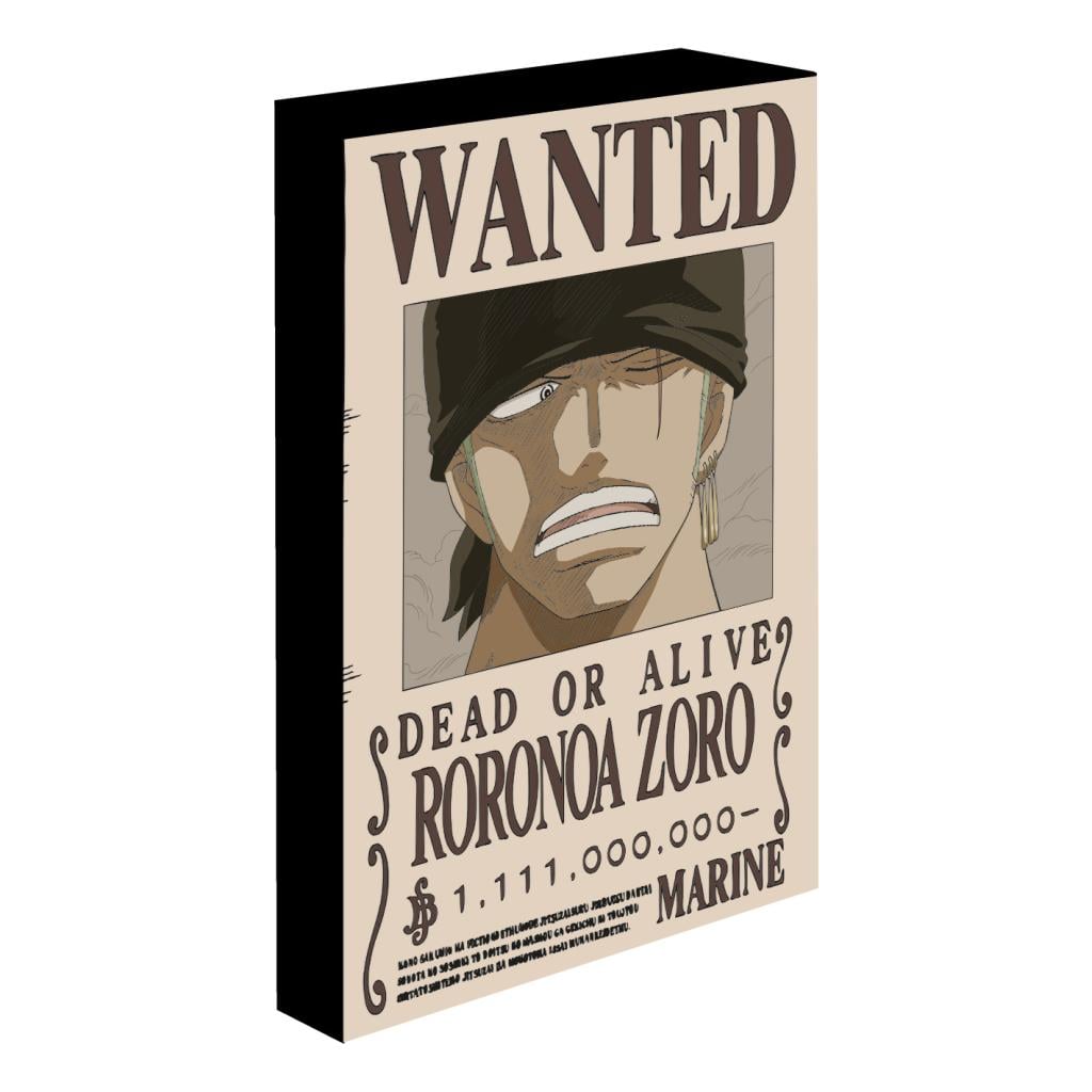 ONE PIECE - Zoro Wanted - Canvas Lumineux 40X30 Cm