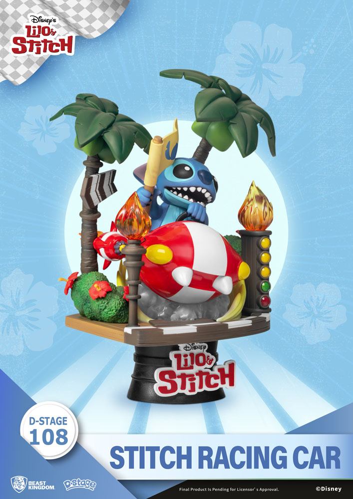 LILO AND STITCH - Stitch Racing Car - Statuette PVC Diorama 15cm