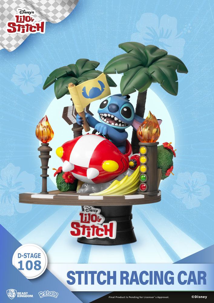 LILO AND STITCH - Stitch Racing Car - Statuette PVC Diorama 15cm