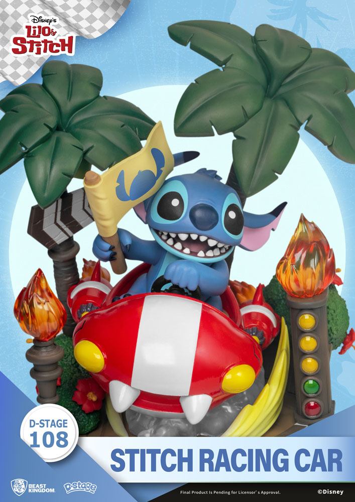 LILO AND STITCH - Stitch Racing Car - Statuette PVC Diorama 15cm