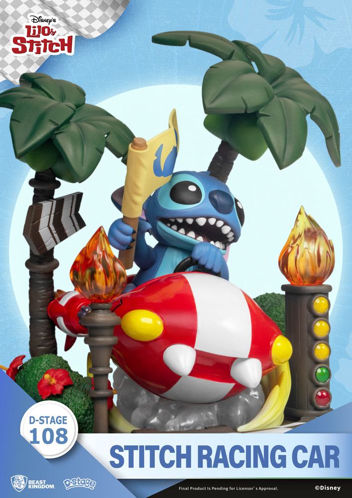 LILO AND STITCH - Stitch Racing Car - Statuette PVC Diorama 15cm