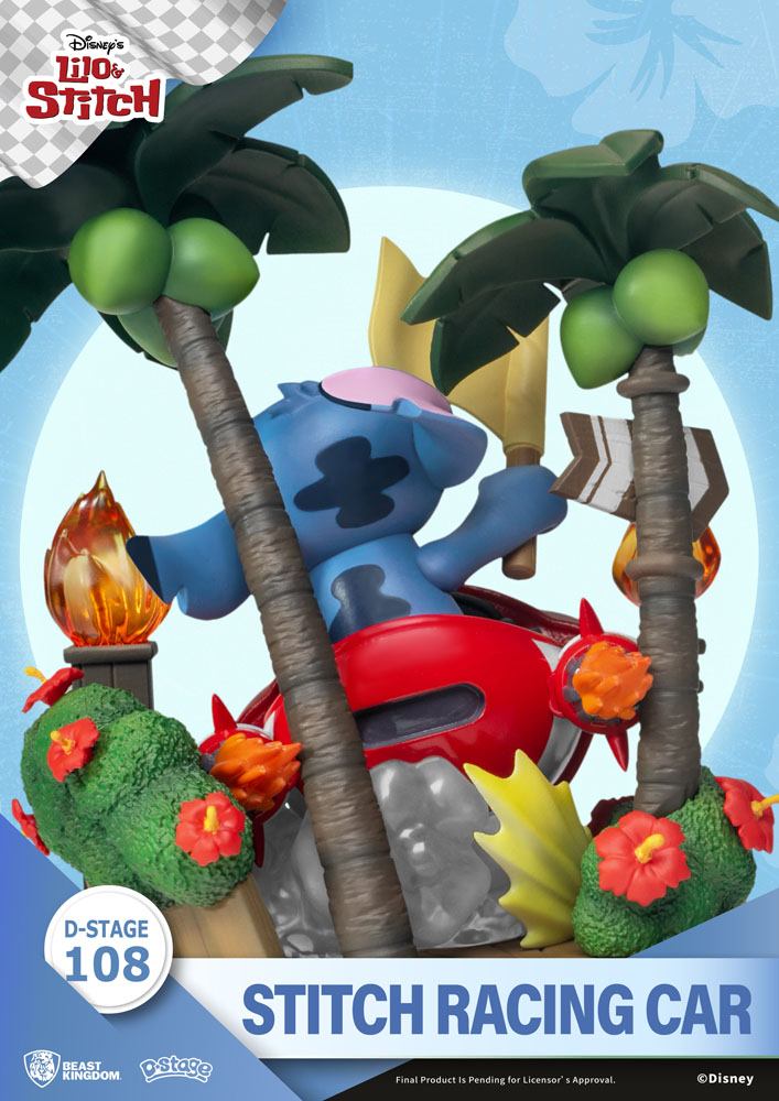 LILO AND STITCH - Stitch Racing Car - Statuette PVC Diorama 15cm