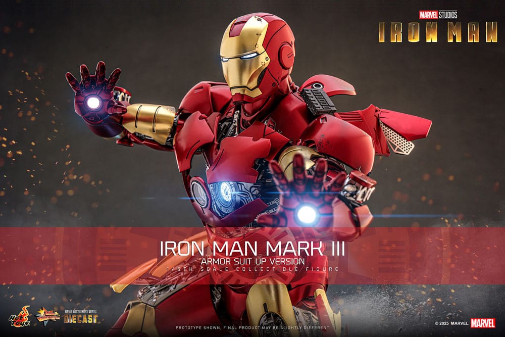 Iron Man figurine Movie Masterpiece Diecast 1/6 Iron Man Mark III (Armor Suit Up Version) 32 cm