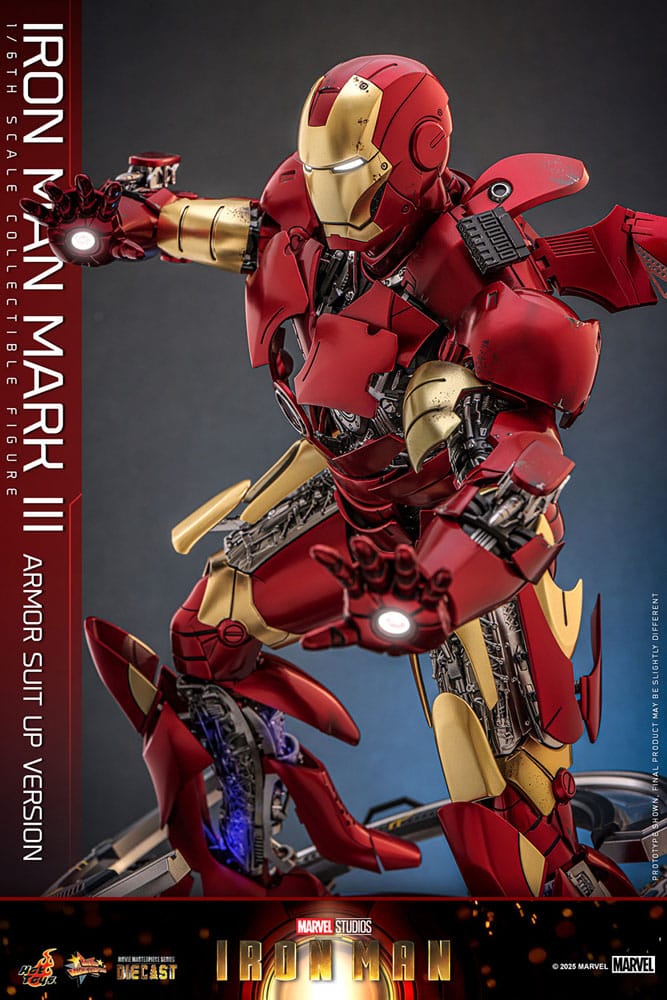 Iron Man figurine Movie Masterpiece Diecast 1/6 Iron Man Mark III (Armor Suit Up Version) 32 cm